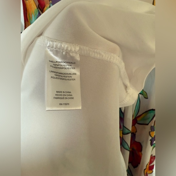 NINA LEONARD PATTERNED HANDKERCHIEF HEM DRESS || LARGE - Picture 6 of 6